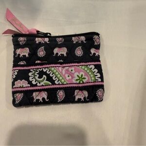 Vera Bradley Coin Purse in Retired Pink Elephant Pattern Used
